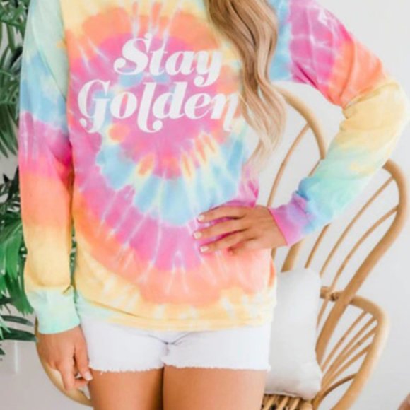 Stay Golden Tie Dye Crew Neck - Picture 2 of 5